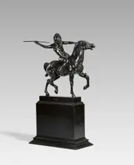 Franz von Stuck, Reitende Amazone, Entwurf 1897, gegossen nach 1905, Bronze, schwarz patiniert