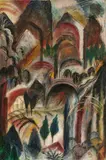 Albert Bloch, Gebirgstunnel, 1916, Öl auf Leinwand
