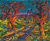 Christoph Bouet, "Alter Weg am Abend", 2010, Öl auf Leinwand