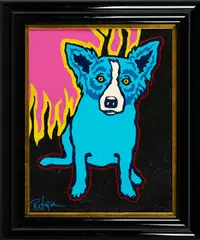 George Rodrigue, She lit my Fire, 1993, Acryl auf Malkarton