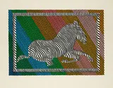 Victor Vasarely, Ohne Titel (Pferd), Farbserigrafie auf Japan