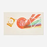 James Rosenquist, Spokes, 1977, etching and aquatint in colors with pochoir and paint applied with a tire on Pescia Italia paper