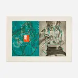 David Salle, Canfield Hatfield, Plate 7 (from the Canfield Hatfield Suite), 1989, softground etching, sugarlift aquatint, spitbite and photo-etching in colors on Somerset mouldmade paper