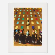Christopher Brown, Steeplechase, 2004, softground and spitbite aquatint etching in colors