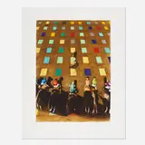 Christopher Brown, Steeplechase, 2004, softground and spitbite aquatint etching in colors