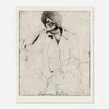 Jim Dine, Russian Poetess (from Eight Sheets from an Undefined Novel), 1976, etching with hand-coloring on German Etching paper