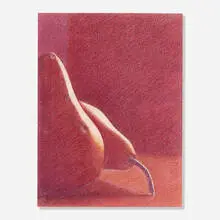 Martha Alf, Partial Pear Series #1, 1988, colored pencil, pastel, Xerox on Arches paper