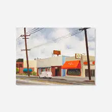 James Doolin, Street with Red Awning, 1998, oil on canvas