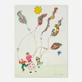 Niki de Saint Phalle, Enfants et cerfs-volants, 1993, lithograph in colors