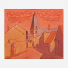 John Storrs, Chantecaille, 1951, oil on board