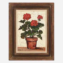 John Lentine, Geraniums, 1965, oil on canvas