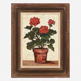 John Lentine, Geraniums, 1965, oil on canvas