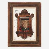 John Lentine, Baroque Window, 1965, oil on canvas