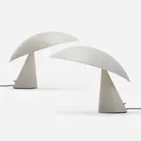 Masayuki Kurokawa, Lavinia table lamps, pair, 1988, cast and enameled aluminum