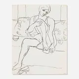Seated Woman on Sofa by Richard Diebenkorn, 1965, lithograph on Rives BFK, sold Dec 2021