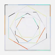 Gregorio Vardánega, Graphisme Chromatique V.9. Hommage à L.V. Beethoven, 1988, acrylic on canvas
