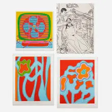 Clayton Pond, Four works, 1968-70, screenprints in colors, lithograph