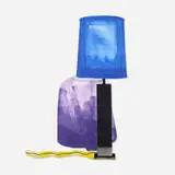 John Baldessari, Table Lamp and Its Shadows (A1-A6), 1994, monotype, photo intaglio, cut-out and hand-colored acrylic additions on handmade paper, laminated for thickness