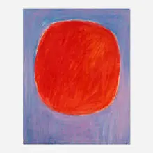 Rex Ashlock, Red on Blue, 1963, watercolor on paper