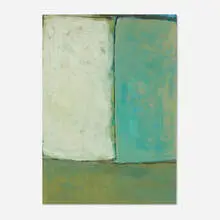 James Lechay, Untitled (Green Horizon), gouache on paper
