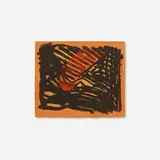 Howard Hodgkin, Red Eye, 1981, lithograph with gouache hand coloring on buff Vélin Arches mould-made paper