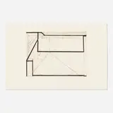 Richard Diebenkorn, Softground Splay (from the Four Softgrounds series), 1982, etching on BFK rives