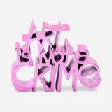 Thierry Guetta, Art is Not a Crime (Pink), 2021, hand-painted resin
