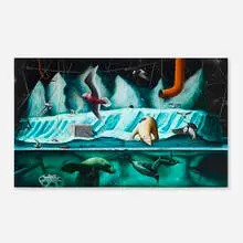 Alexis Rockman, Biosphere: Polar Regions, 1993, oil on panel