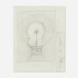 Cletus Johnson, Wagner's Oasis (First Sketch), 1979, graphite on paper