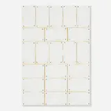 Florian Schmidt, Untitled (Thierry), 2011, business cards, paint, tape and nails on wood panel