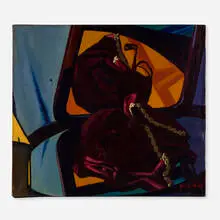 Untitled by Jack Beal, oil on canvas, sold Sep 2024