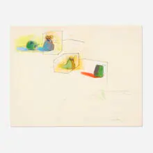 Enrique Castro-Cid, Movement of Fruit, 1967, colored pencil, pastel and graphite on paper