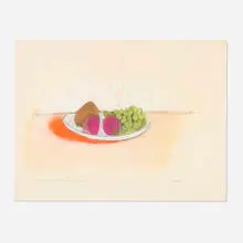 Enrique Castro-Cid, Still Life Triple Fruit, 1967, pastel and graphite on paper