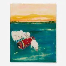 Amy Cutler, Out in the Meadow, 2000, Casein and flashe on panel
