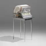 Paul Etienne Lincoln, Lincordian, 2008, transparent piano accordian, aluminum table