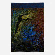 Nanette Carter, Fire Water #14, 1990, oil pastel on canvas