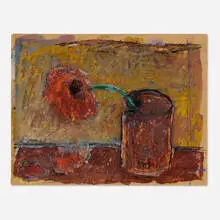 Gandy Brodie, Poppy in a Rusted Can, watercolor on paper