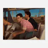 Glenn Priestly, Boys on Bus, oil on canvas