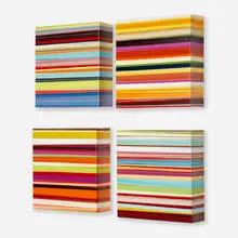 Thierry Feuz, Technicolor Mini Oasis I, II, III & IV, 2007, lacquer and acrylic on canvas in four parts