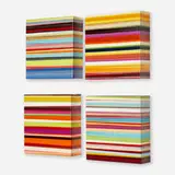 Thierry Feuz, Technicolor Mini Oasis I, II, III & IV, 2007, lacquer and acrylic on canvas in four parts