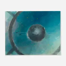 Walter Tandy Murch, Earth in Space, 1956-57, watercolor and pencil on paper