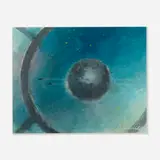 Walter Tandy Murch, Earth in Space, 1956-57, watercolor and pencil on paper