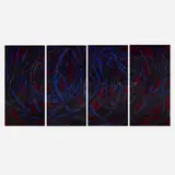 Aaron Young, Untitled, oil, acrylic and rubber on aluminum in four parts