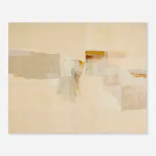 Kenzo Okada, Untitled, mixed media collage on canvas