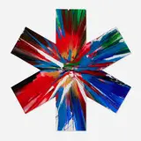Asterisk Spin Painting by Damien Hirst, 2009, acrylic on paper, sold Sep 2024
