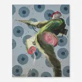 Tomás Esson, Mala Punteria, 1991, oil on canvas with bullet holes