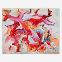John Saccaro, Challenge and Response, 1953, oil on canvas