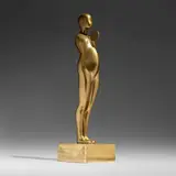 Ernest Trova, Study Falling Man (Standing Man with Disc), 1966, polished bronze