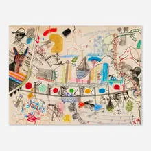 Roy De Forest, Untitled, 1974, pastel and mixed media on paper