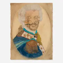 Umar Rashid, Black Gold (Marechell Fontaine Bleau), 2010, acrylic, ink, coffee and tea on paper